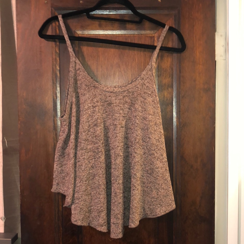 Brown Flowy Knit Tank